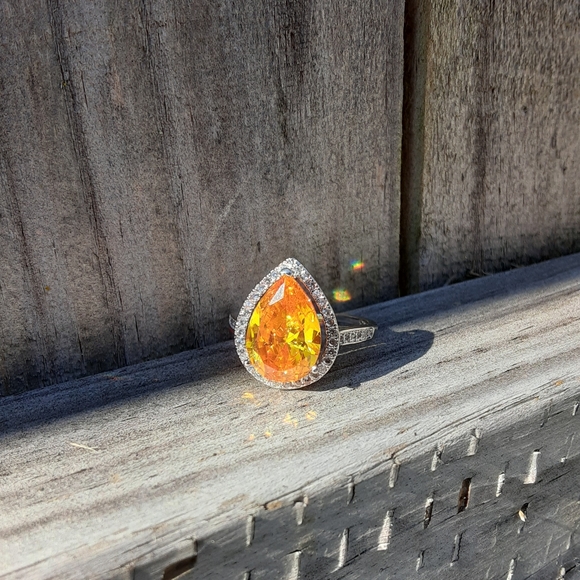 Yellow Citrine Statement Sterling Ring - Picture 5 of 8